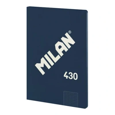 Imagen de MILAN® Libreta encolada A4, cuadrícula de 5x5mm, 48 hojas Papel 95 gr/m², serie 1918, azul