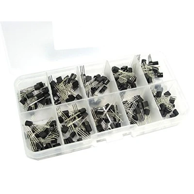 Imagen de DollaTek 10 Valores ??200PCS NPN PNP Surtido de transistores Potencia Assorted Kit BC327 BC558 con Caja plástico Transparente