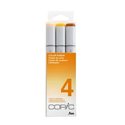 Imagen de Copic Sketch Set «Color Fusion 4», 3 rotuladores dobles con punta de anchura media y pincel.