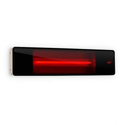 Imagen de blumfeldt Phantom Radiador de Exterior, Calentador Radiante, Calor infrarrojo, Potencia 2 Niveles, Sistema IR ComfortHeat, Temporizador Apagado, Vidrio Schott, Aluminio