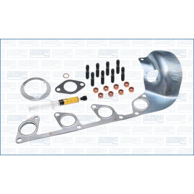 Imagen de AJUSA JTC11704 Juego de montaje, turbocompresor with studs, syringe oil con juntas instrucciones montaje VOLKSWAGEN: Golf 5, Touran I