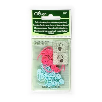 Imagen de clover Marcadores de Punto Bloqueo rápido (Median, Rosa/Azul, Medium, 20