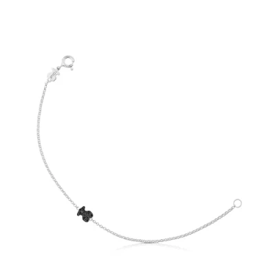 Imagen de TOUS Pulsera de Plata Primera Ley para Mujer con Motivo Osos en Espinela, 17,5 cm Largo, Chic y Elegante, Colección Motif