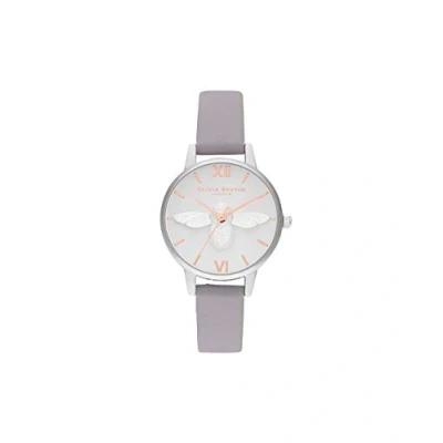 Imagen de Olivia Burton Reloj Analógico de Cuarzo para mujer con Correa en piel Gris OB16AM163