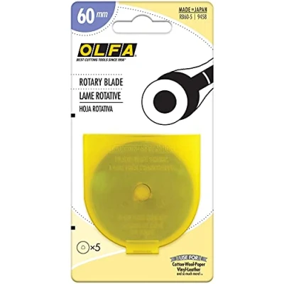 Imagen de Olfa Lote de 5 Cuchillas giratorias Recambio, 60 mm