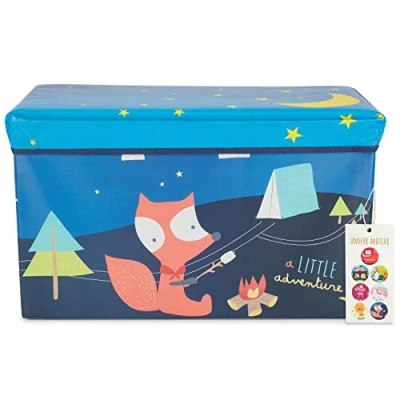 Imagen de Bieco caja para juguetes con tapa, plegable, 60 x 30 35 cm, de almacenamiento niños banco espacio