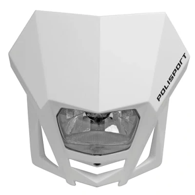 Imagen de POLISPORT 8657600001 Faro delantero LMX de polipropileno con lámpara halógeno compatible todos los modelos motocross/enduro en color blanco