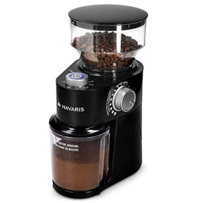 Imagen de Navaris Molinillo de café eléctrico Molino regulable granos semillas frutos secos o especias Moledor profesional para hasta 14 tazas