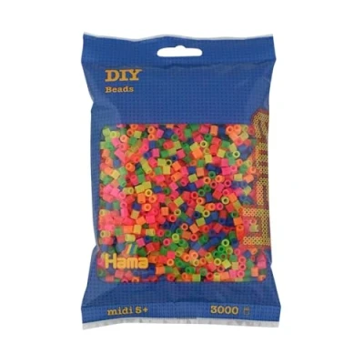 Imagen de Hama 201 51 Paquete de 3000 Cuentas Colores Fluorescentes