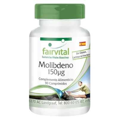 Imagen de Fairvital Molibdeno 150µg Dosis elevada VEGANO Oligoelemento esencial 90 Comprimidos Calidad Alemana