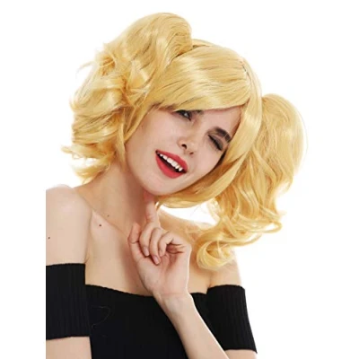 Imagen de WIG ME UP SH70102 ZA88C Peluca Carnaval Cosplay Mujeres Girly Lolita gótica Trenzas de Quita y pon hasta los Hombros Color Rubio