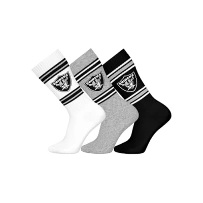 Imagen de NFL Calcetines deportivos unisex Las Vegas Raiders 3pk Crew Socks (3 unidades)
