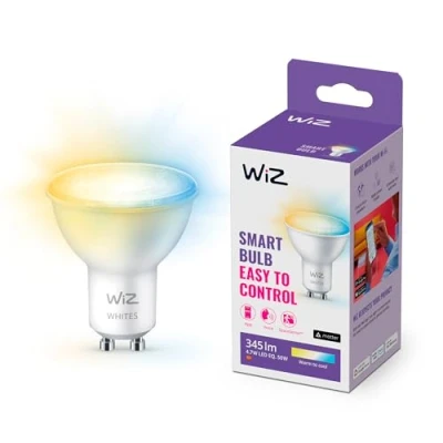 Imagen de Bombilla inteligente Wiz GU10, 50W, Luz blanca cálida regulable, Wifi y Bluetooth, Control por voz