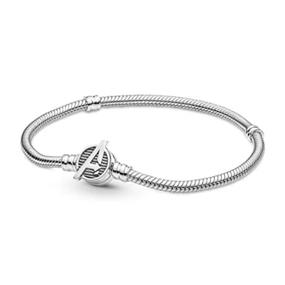 Imagen de Pandora Pulsera de plata ley con cadena serpiente y cierre logotipo Marvel Los Vengadores, 16