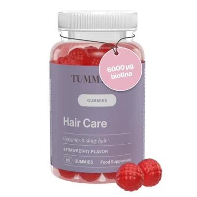 Imagen de Biotina para el Cabello I 6000 mcg Acido Folico, Vitamina C, Yodo, Selenio y más Sabor Fresa 60 Gominolas Días Tummy Tox Hair Care Gummies