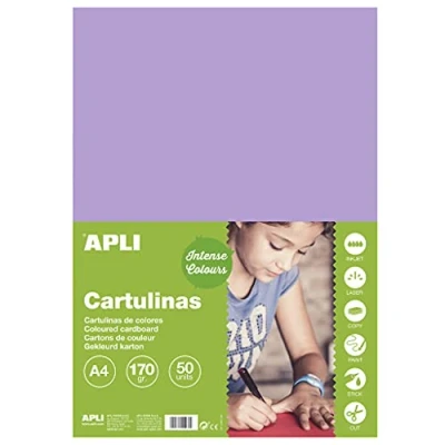 Imagen de APLI 14244 Cartulina violeta A4 170 g 50 hojas