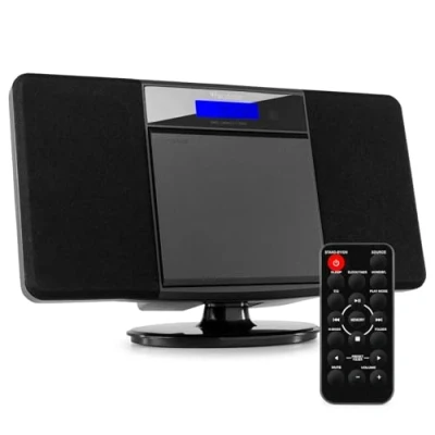 Imagen de Audizio Nimes Home Sistema estéreo HiFi con Bluetooth, Reproductor de CD, MP3 USB, sintonizador Radio FM, Incluye Mando a Distancia, X Bass, Conexion Auriculares Blanco