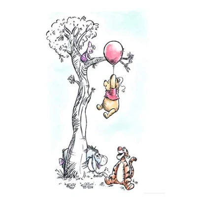Imagen de Komar WTD WB059 40 x 50 Cuadro Decorativo para Pared, diseño de Winnie The Pooh, sin Marco, cm, Multicolor