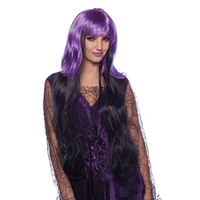 Imagen de Folat Peluca Bruja púrpura Negro Halloween