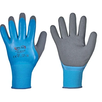 Imagen de Guante Aqua Guard Guantes de trabajo con revestimiento completo, aptos para alimentos, impermeables, talla 7 11., Azul (9)