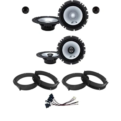 Imagen de Kit de 6 altavoces Alpine SXE 1750S + 1725S para VW Golf IV V 165 mm con 2 soportes delanteros, traseros y 4 conn.