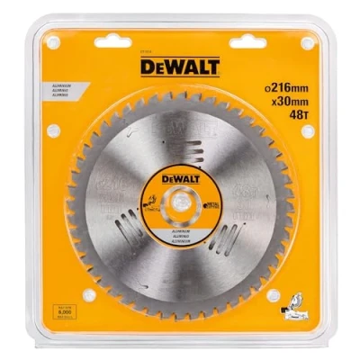 Imagen de DeWalt DT1914 QZ Hoja para sierra circular estacionaria, 216 x 30 mm, 48D aluminio TCG 5º
