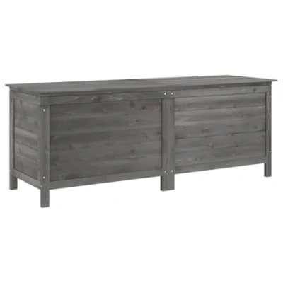 Imagen de vidaXL Arcón jardín Madera Maciza Abeto Gris Antracita 150x50x56,5 cm