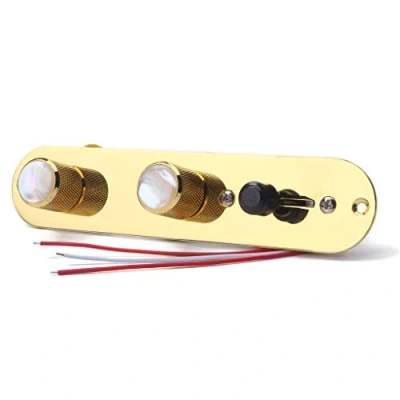 Imagen de Alnicov Placa de control totalmente cargada precableada 3 vías con arnés cableado para guitarra eléctrica Fender Tele Telecaster, color dorado