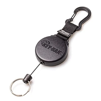 Imagen de Key Bak # 8B Carrete retráctil con 24 Pulgadas (61 cm) Cadena de Acero Inoxidable, Funda policarbonato, Aluminio mosquetón, Split Ring 0488 803, Xtreme Deber (28 &quot;/ 20 oz), Negro