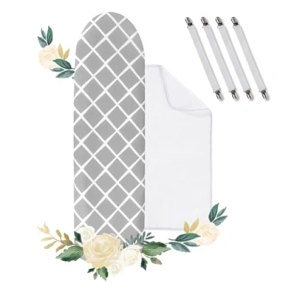 Imagen de Funda Tabla Planchar, 100% Algodón Engrosado, Para De Planchar Turbo Tres Capas, Adecuada 110 125 * 30 42 Cm Con Paño