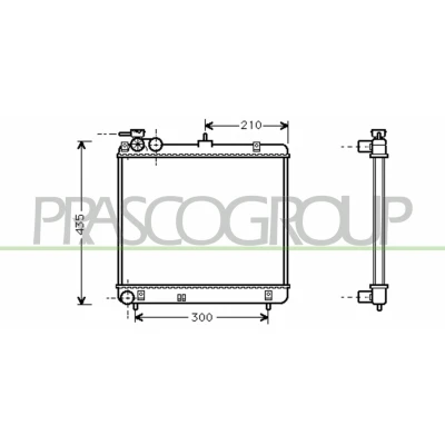 Imagen de PRASCO HN320R001 Radiador, refrigeración del motor Aluminio 355mm 396mm 23mm Aletas unidas mecánicamente