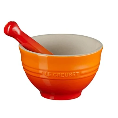 Imagen de Le Creuset Mortero y pistilo de cerámica gres, diámetro 11.5 cm, 360 g, 300 ml, Volcanico, 81209300900003