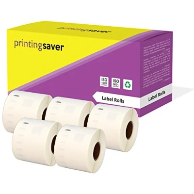Imagen de Printing Saver 5x 99015 54 x 70 mm Rollos de Etiquetas adhesivas (320 por Rollo) compatibles para Dymo LabelWriter 310 320 330 4XL 400 450 Turbo/Twin Turbo/Duo &amp; Seiko SLP Impresoras