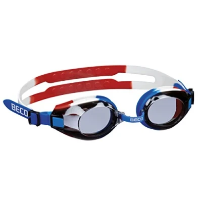 Imagen de Beco Macao más colores universal de gafas natación con seguro sujeción mediante dividido Diadema, unisex, color azul/blanco/rojo, tamaño medium