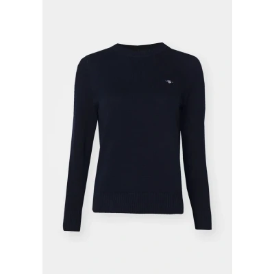 Imagen de GANT Cuello en C de algodón clásico Suter Pulver, Azul Noche, L Mujeres