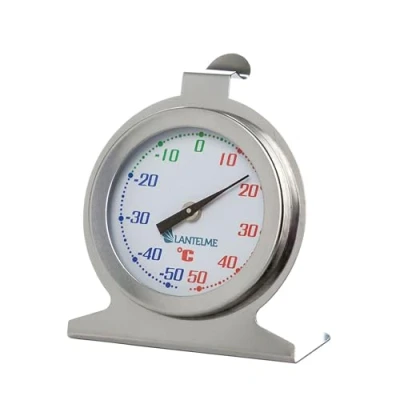 Imagen de Lantelme termómetro para frigorífico y congelador, acero inoxidable, temperatura de 50 hasta +50 C, analógico compacto un control preciso la temperatura, colocar o colgar