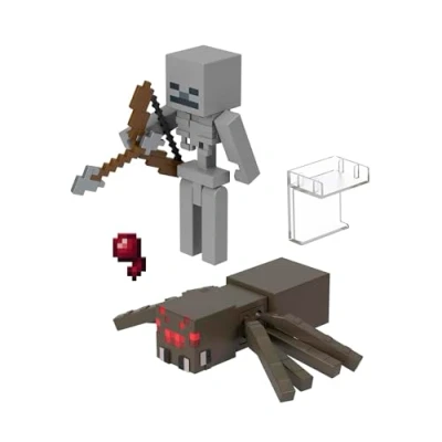 Imagen de Mattel Minecraft Packs de 2 figuras acción 8,25cm con accesorios, juguetes coleccionables Para niños y niñas + 6 años, HLB29