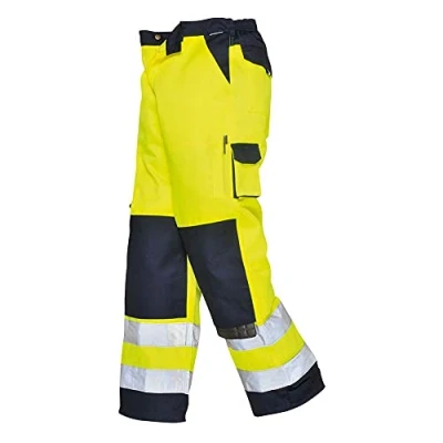 Imagen de Portwest Pantalones De Alta Visibilidad Lyon, Tamaño: 4XL, Color: Amarillo/Marino, TX51YNR4XL