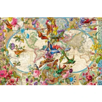 Imagen de Ravensburger Puzzle Mapa Mundi: Flora y Fauna, 3000 Piezas, Puzzles para Adultos Niños, Piezas Adultos, Pegamento Enmarcar puzzles, Rompecabezas 121x80cm
