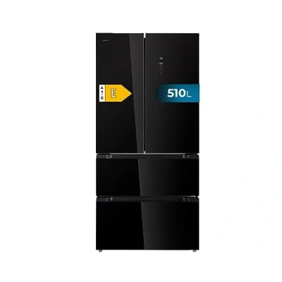 Imagen de Frigorífico americano Cecotec Bolero CoolMarket FD 510 Glass E, No Frost, 185 cm, 550 l, Inverter Plus, Puertas de cristal,