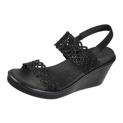 Imagen de Skechers Cali Women&#039;s Rumble on Sassy Dayz, Sandalias con cuña Mujer, Black, 39 EU