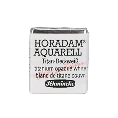 Imagen de Schmincke HORADAM® AQUARELL acuarelas para artistas, 101 Titanium blanco opaco, 14 044, 1/2 godet