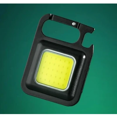 Imagen de PRECORN Mini COB Llavero LED Luz de Emergencia Linterna Lámpara Trabajo Recargable, 800 lúmenes, Multifunción, Base Magnética, Abrebotellas USB C