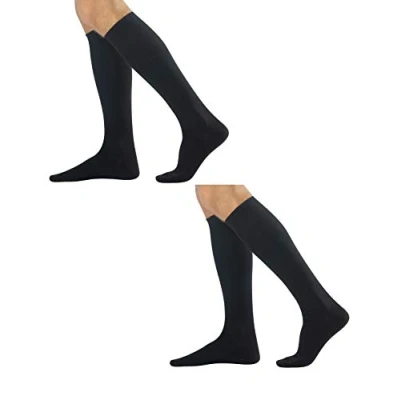 Imagen de CALZITALY PACK 2 PARES Ejecutivos de Hombre Calcetines Algodón Cálido Negro, Azul Marino, Gris, Marrón 39/42, 43/46 Made in Italy (39/42, Negro)