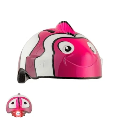 Imagen de Casco de Bicicleta para niño Crazy Safety Bici 2 a 7 años Skate, Bicicleta, Patinete, monopatin Animal 3D Ligero y Ajustable 49 55 cm (Pececito Rosa)