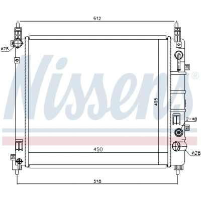 Imagen de NISSENS 68796 Radiador, refrigeración del motor Aluminio 450 405 16 Aletas soldadas