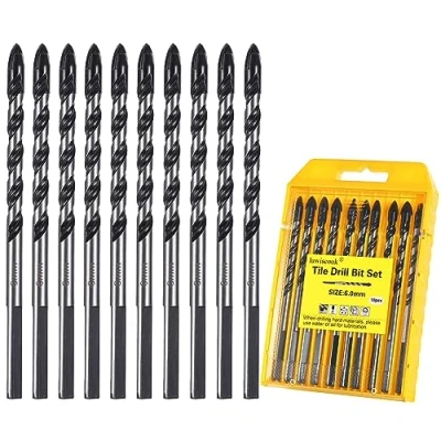 Imagen de luwiscook 10 Piezas brocas para azulejos, Juego de vidrio, Apto porcelana, cerámica, hormigón, paredes ladrillo, espejos, plásticos, madera (6 mm)