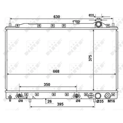 Imagen de NRF 53274 Radiador, refrigeración del motor Aluminio 668 375 26 Aletas soldadas MITSUBISHI: COLT 3