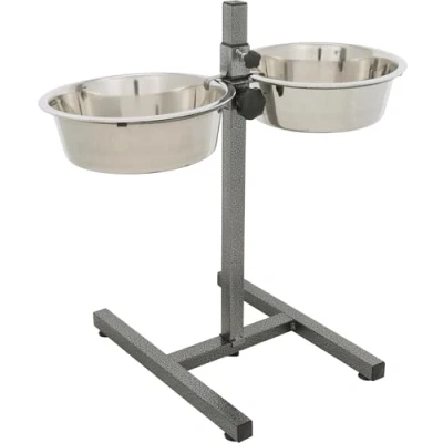 Imagen de Barra 2 comed., 2.8 l, ø24cm, pie en H, 50cm, Gris, Gato/Perro