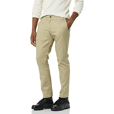 Imagen de Amazon Essentials Pantalón de Trabajo Elástico Corte Ajustado y Resistente a Las Manchas Arrugas Hombre, Marrón Caqui, 35W / 34L